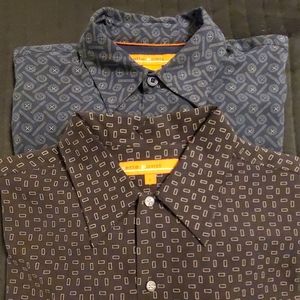 2 Men Sette Ponti Silk‎ Dress Shirts Size Large